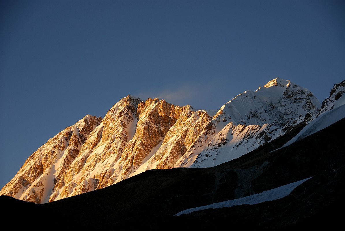 35 Shishapangma Southwest Face And Pungpa Ri At Sunset From Shishapangma Southwest Advanced Base Camp Shishapangma (8012m) Southwest Face stretches to Pungpa Ri (7445m) at sunset from Shishapangma Southwest Advanced Base Camp (5276m).